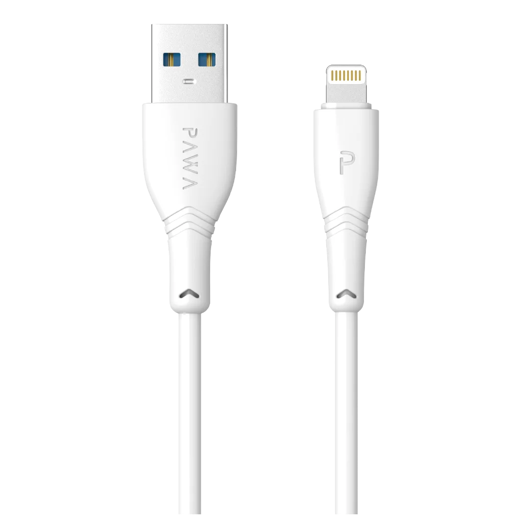 3A Quick Charging USB-A to Lightning PVC Cable 1.2m4ft White