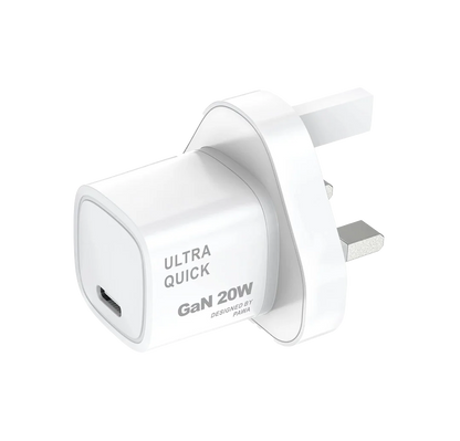 SOLID GAN CHARGER Type C PortPD 20W UK standard - White