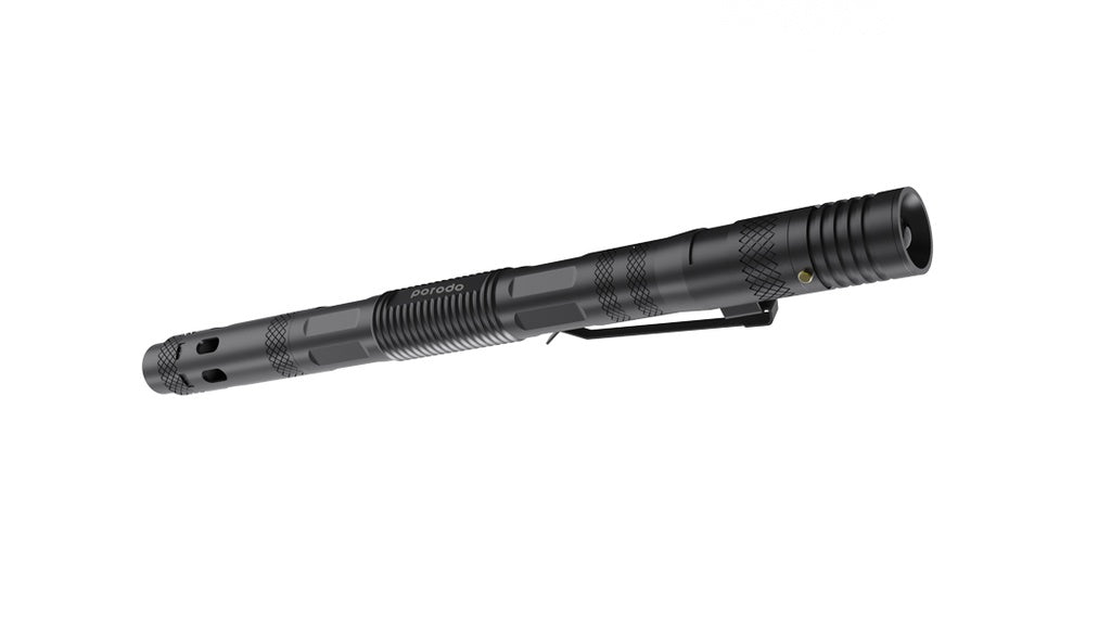 Porodo LifeStyle Outdoor 9in1 Flashlight with Holder Pen Whistle Bottle Opener and Safety Hammer