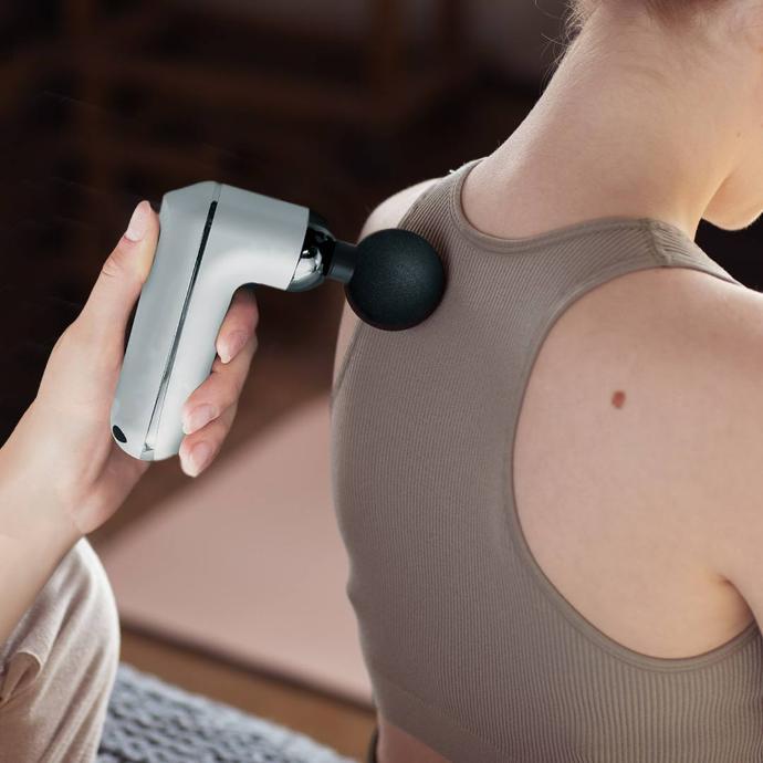 Porodo Lifestyle Mini Massage Gun Adjustable Speed-4Interchangeable Heads
