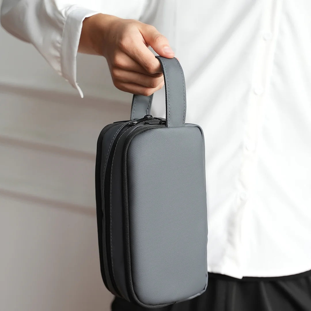 TOTE Compact Travel Pouch  Black, Green & Grey