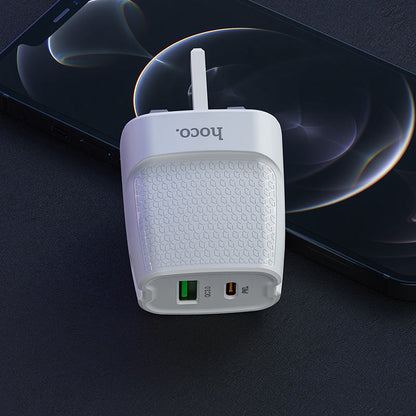 Wall charger “C85B Bright” PD20W + QC3.0 UK plug