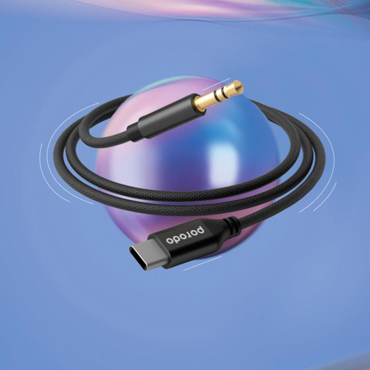 Porodo Metal Braided AUX Cable (1.2m price